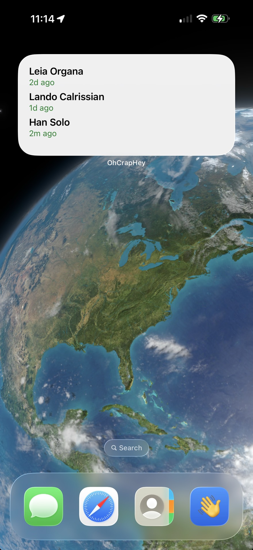 Medium home screen widget showing three most-neglected contacts